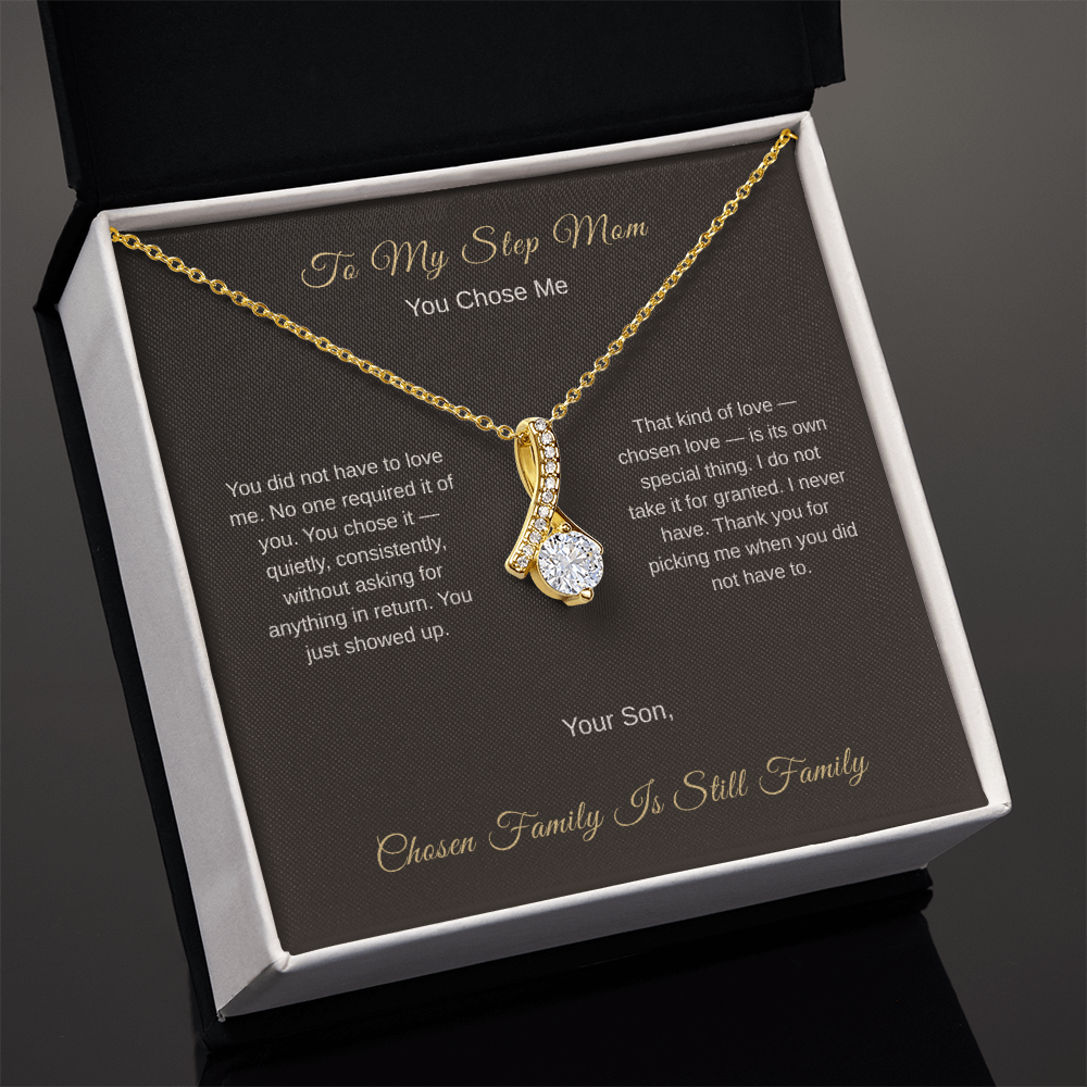Bonus Mom Necklace – Chosen Family Gift for Stepmom - Golden Willow Emporium