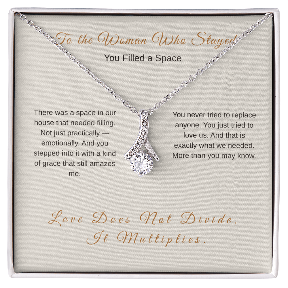 To the Woman Who Stayed Necklace – Stepmom Gift - Golden Willow Emporium