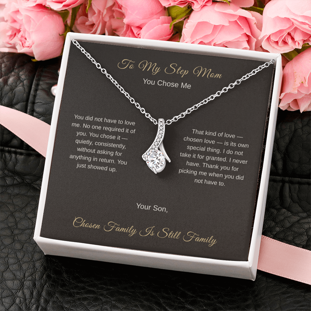 Bonus Mom Necklace – Chosen Family Gift for Stepmom - Golden Willow Emporium