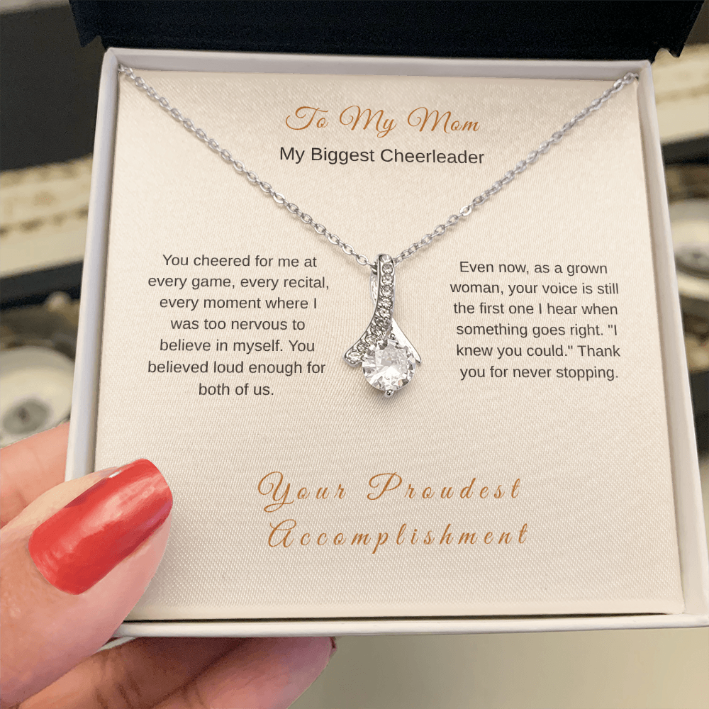 My Biggest Cheerleader Necklace – Proud Mom Gift - Golden Willow Emporium