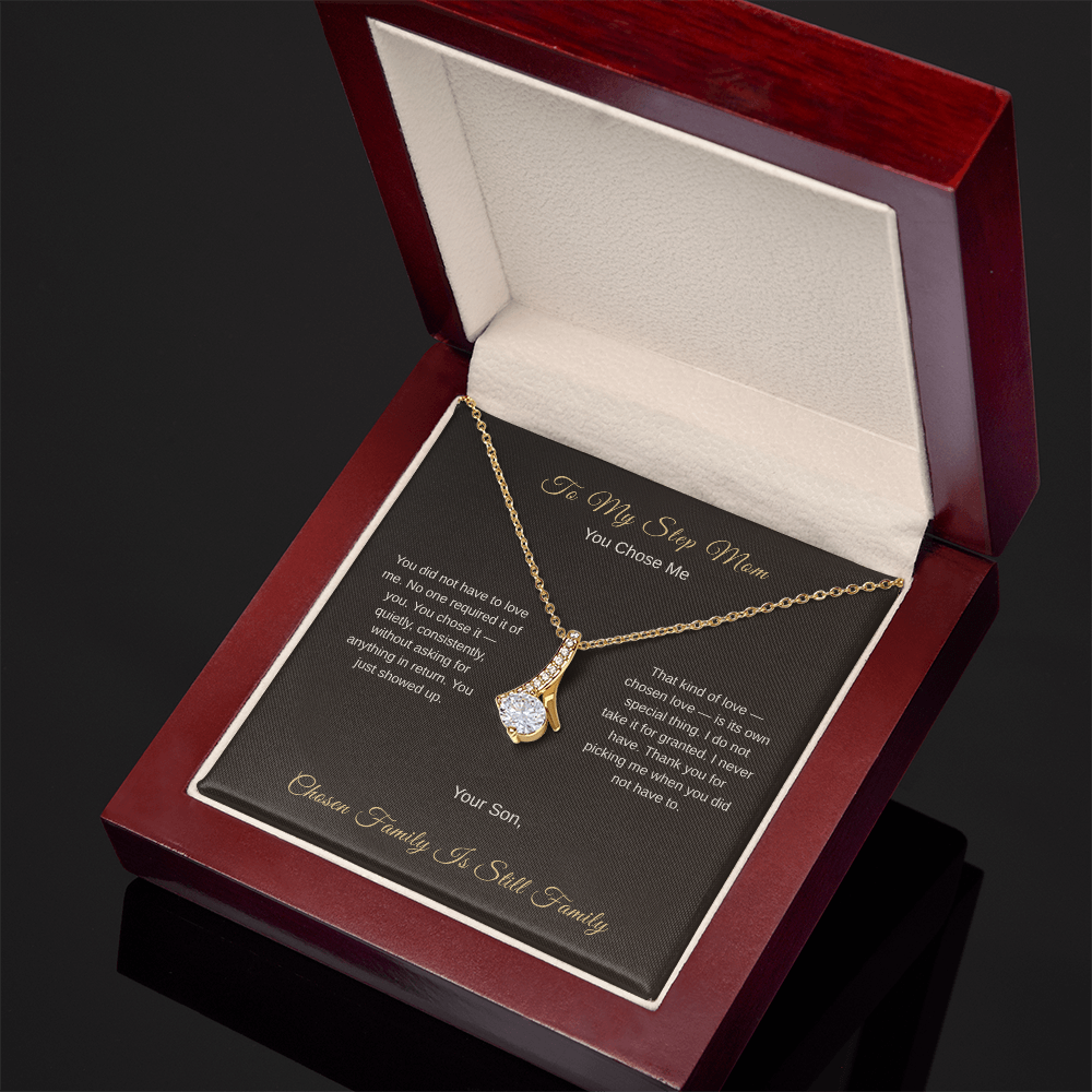 Bonus Mom Necklace – Chosen Family Gift for Stepmom - Golden Willow Emporium