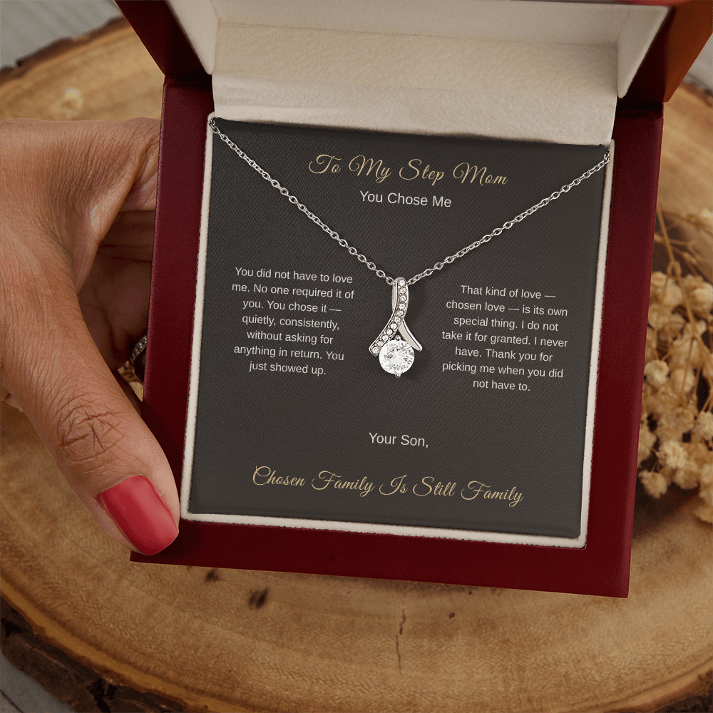 Bonus Mom Necklace – Chosen Family Gift for Stepmom - Golden Willow Emporium