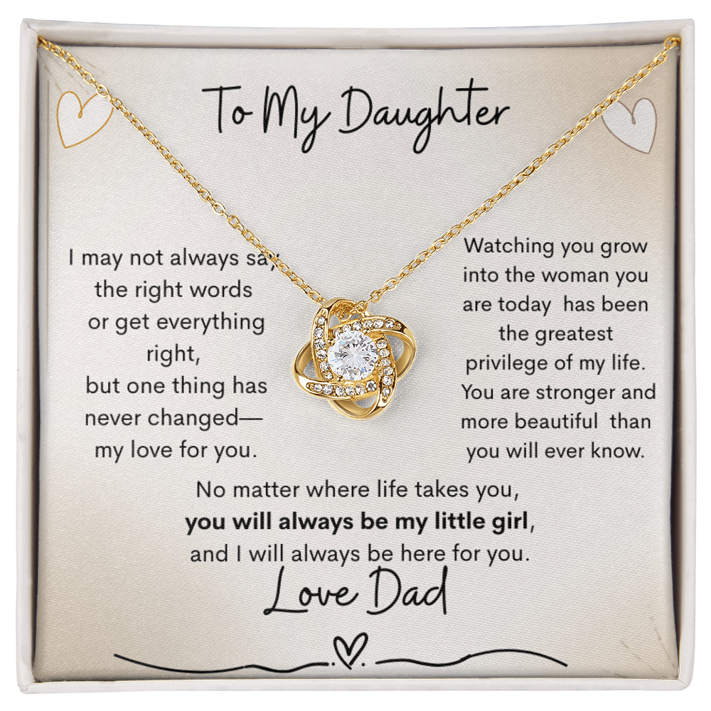 Love Knot Necklace from Dad to Daughter – You Will Always Be My Little Girl - Golden Willow Emporium