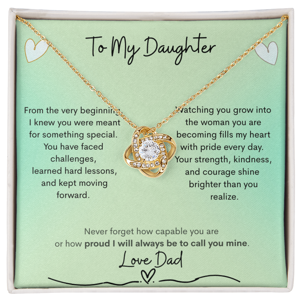 Love Knot Necklace from Dad to Daughter – Capability Gift - Golden Willow Emporium