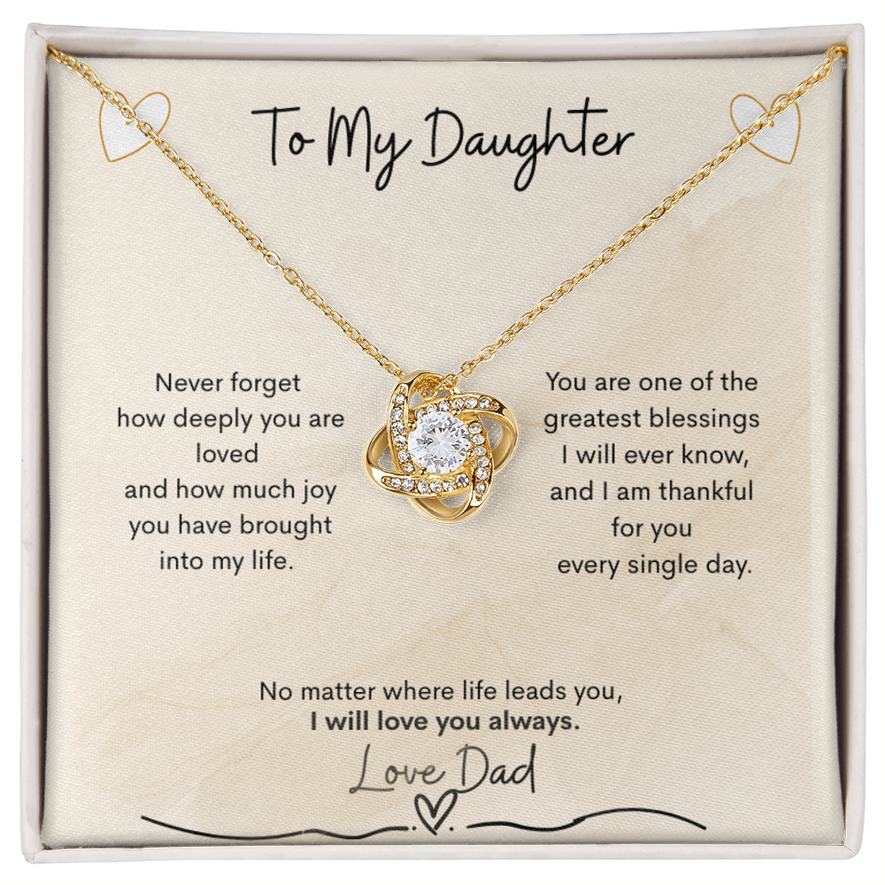 Love Knot Necklace Gift From Dad to Daughter – Golden Willow Emporium