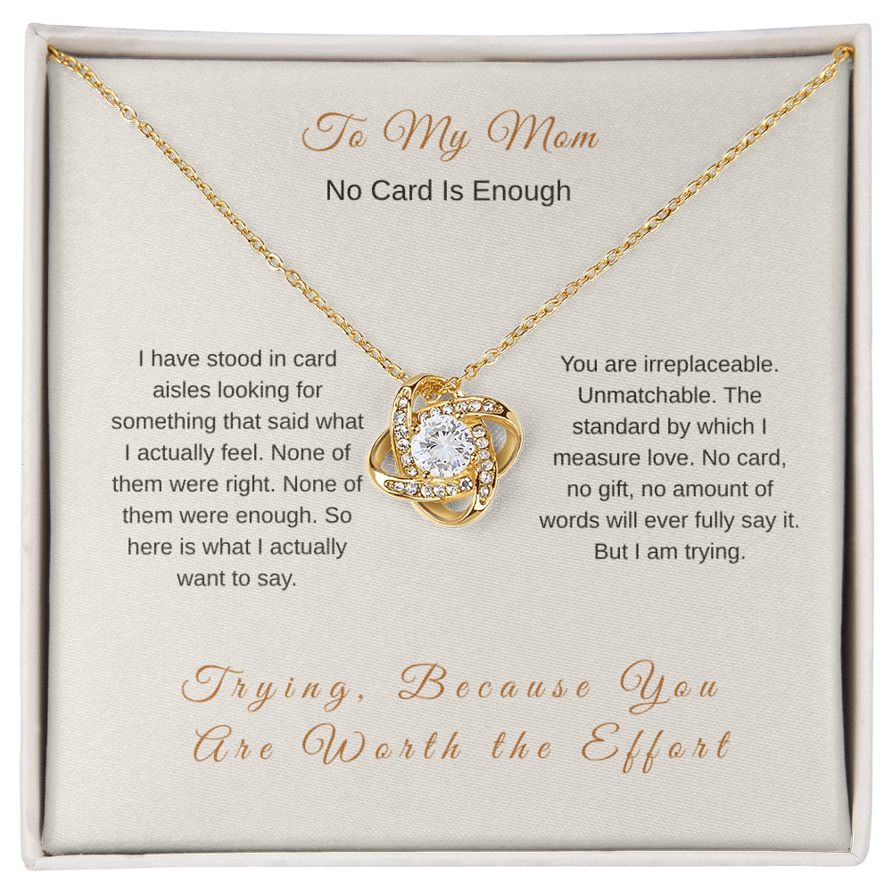No Card Is Enough Necklace – Emotional Mother's Day Gift for Mom - Golden Willow Emporium