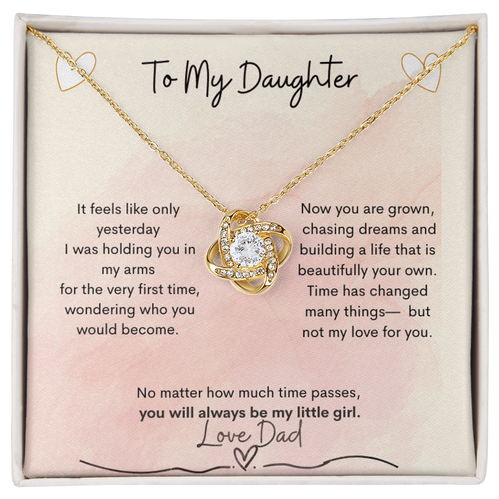 Love Knot Necklace from Dad to Daughter – Heartfelt Gift - Golden Willow Emporium