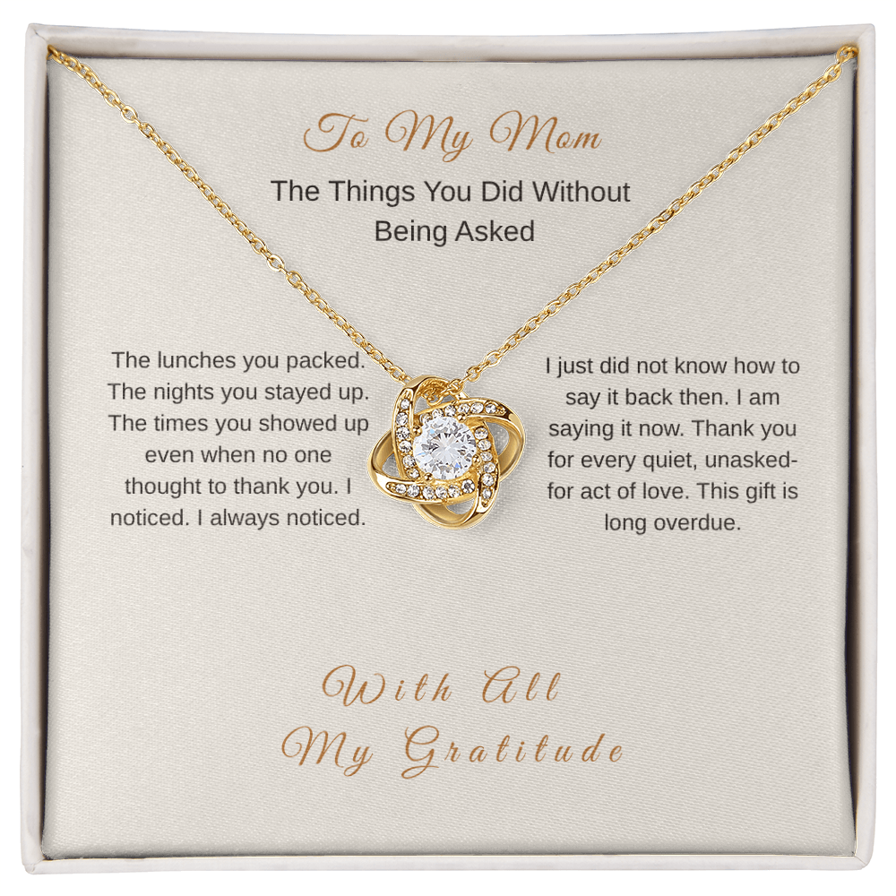 Thank You Necklace for Mom – Deep Gratitude Gift - Golden Willow Emporium