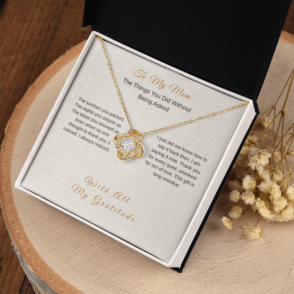 Thank You Necklace for Mom – Deep Gratitude Gift - Golden Willow Emporium