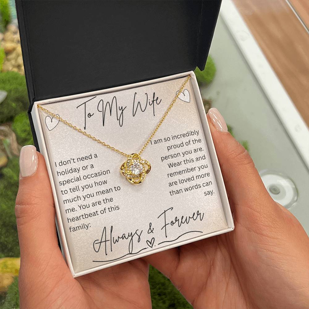 Love Knot Necklace for Wife – Every Day I Choose You Gift From Husband - Golden Willow Emporium