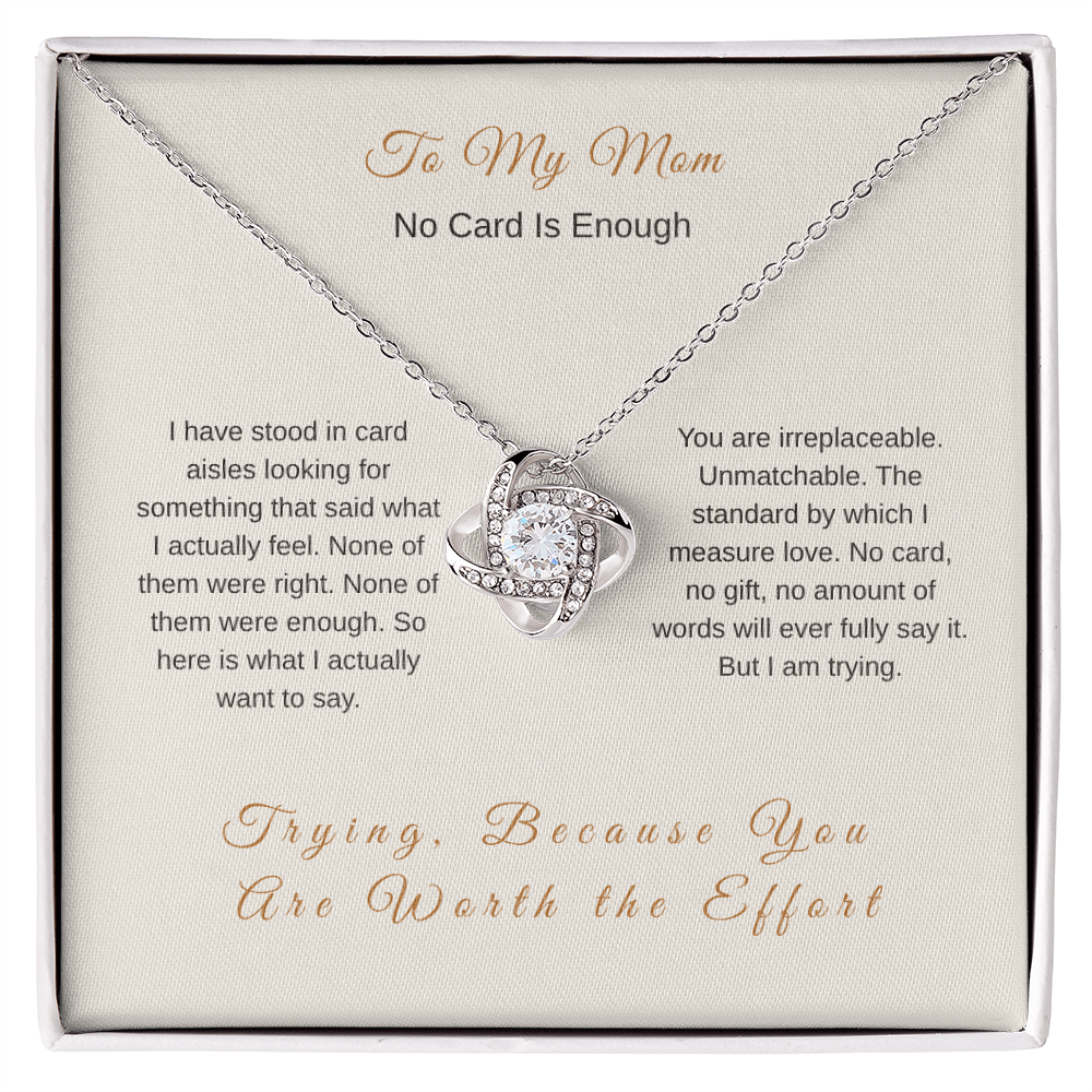 No Card Is Enough Necklace – Emotional Mother's Day Gift for Mom - Golden Willow Emporium