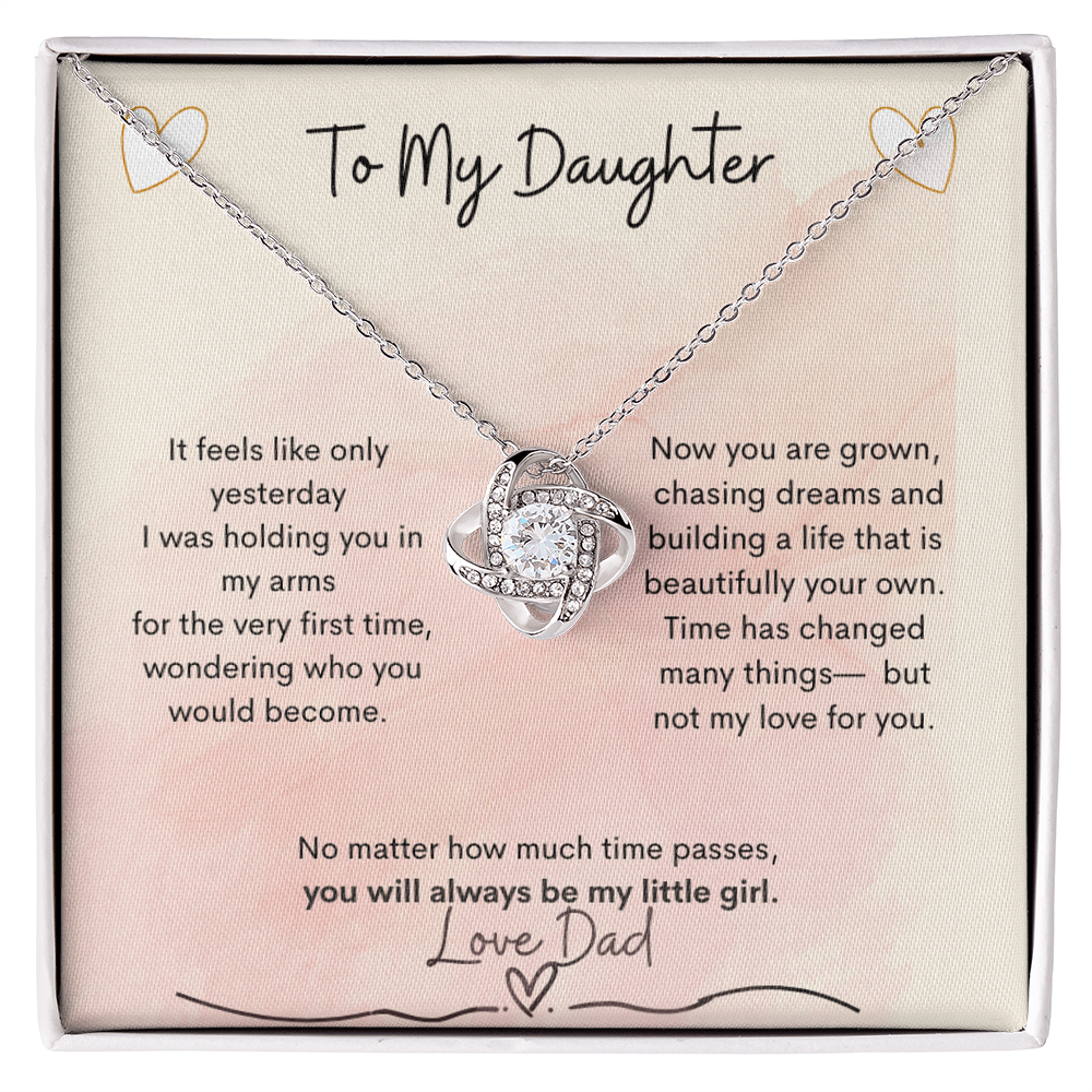 Love Knot Necklace from Dad to Daughter – Heartfelt Gift - Golden Willow Emporium