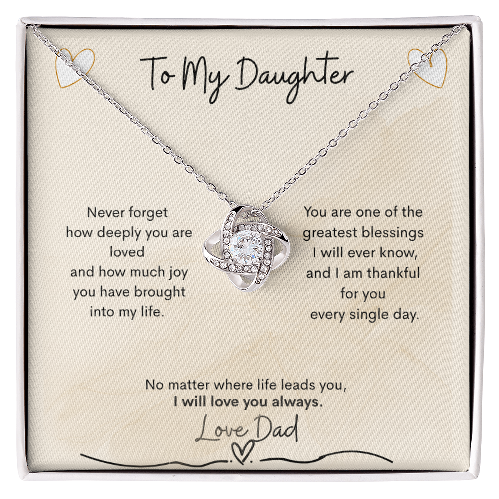 Love Knot Necklace Gift From Dad to Daughter – Golden Willow Emporium