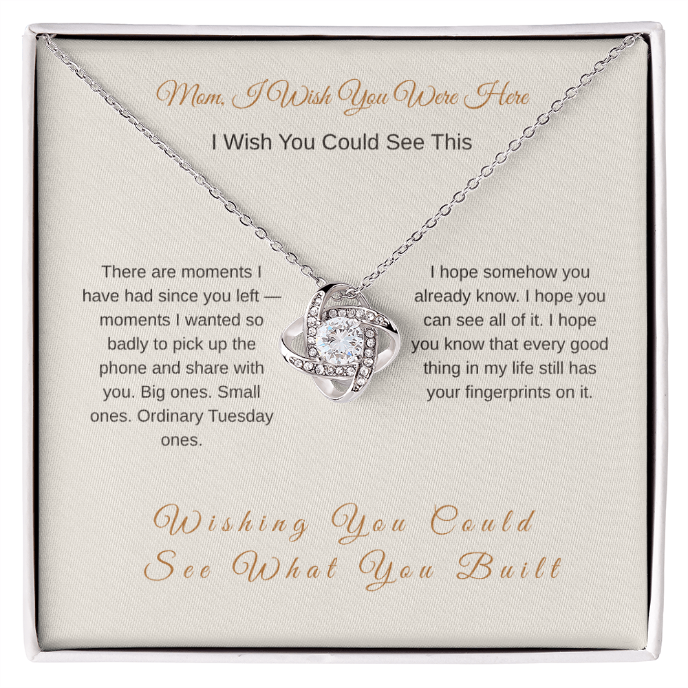 I Wish You Were Here Mom Necklace – Emotional Memorial Gift - Golden Willow Emporium