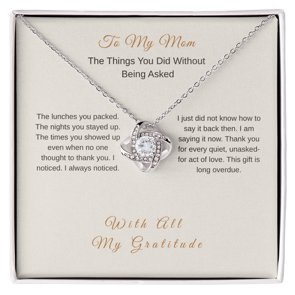Thank You Necklace for Mom – Deep Gratitude Gift - Golden Willow Emporium