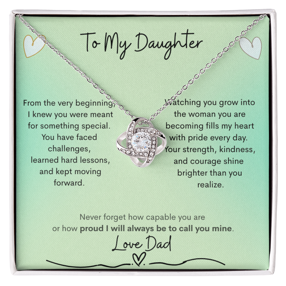 Love Knot Necklace from Dad to Daughter – Capability Gift - Golden Willow Emporium