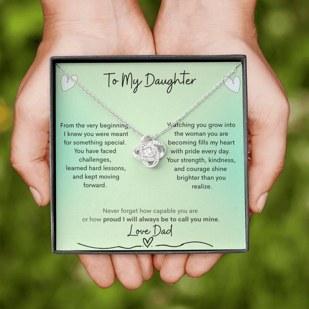 Love Knot Necklace from Dad to Daughter – Capability Gift - Golden Willow Emporium