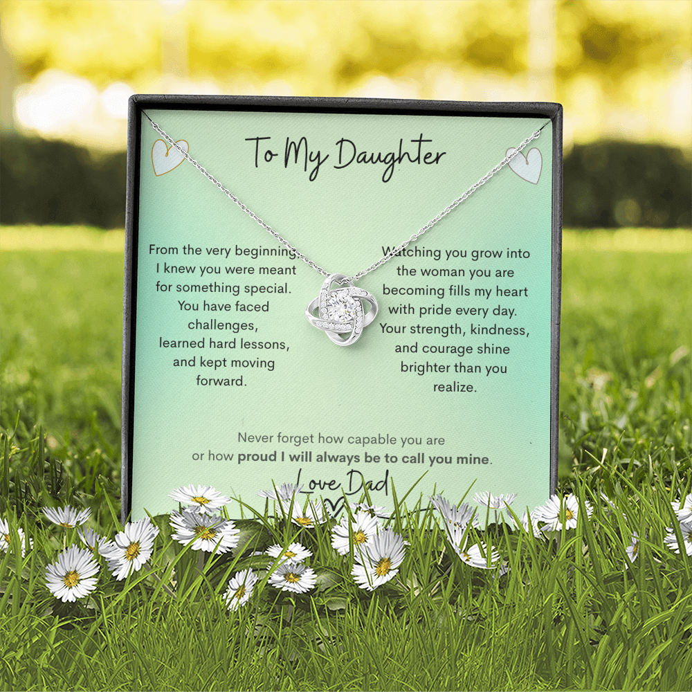 Love Knot Necklace from Dad to Daughter – Capability Gift - Golden Willow Emporium