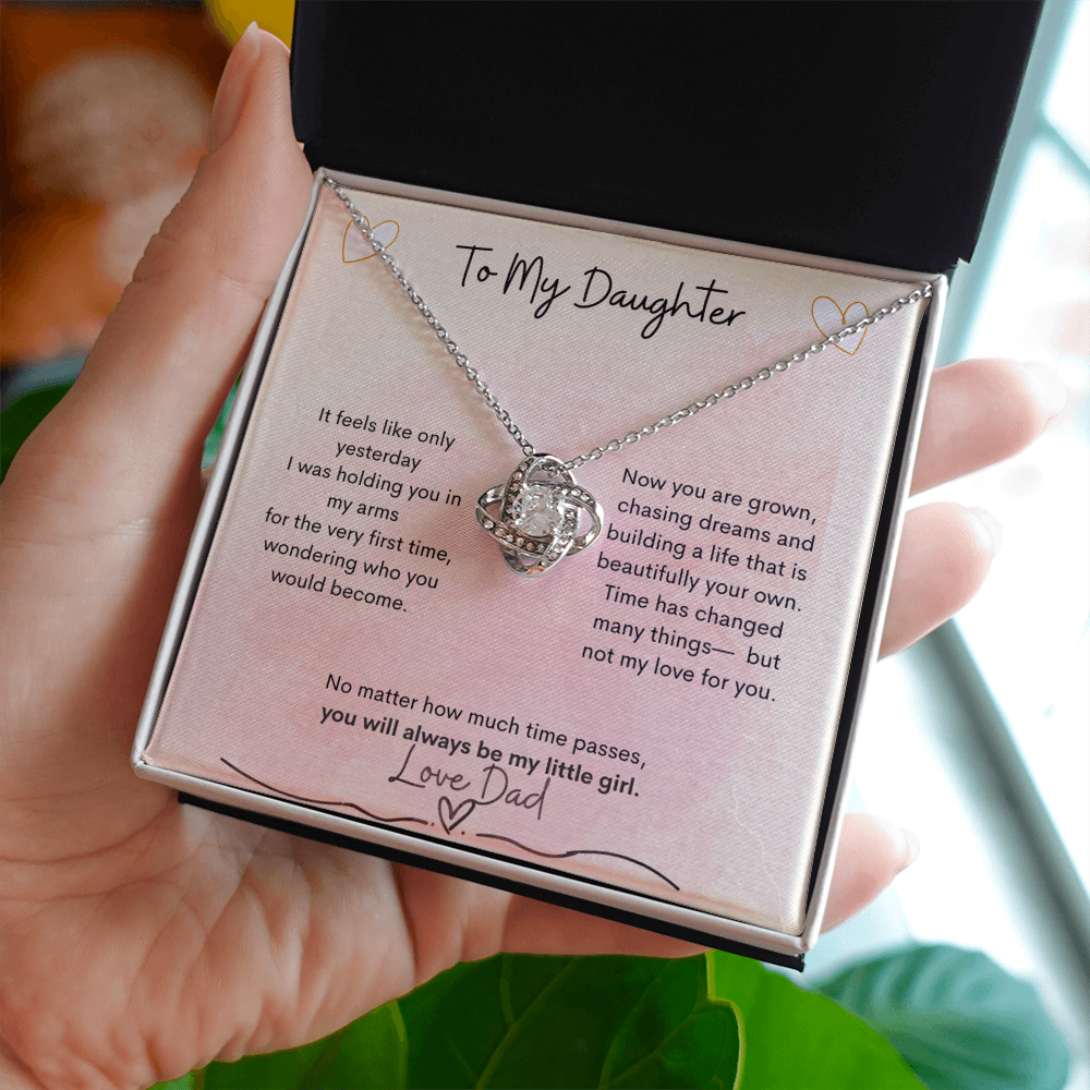 Love Knot Necklace from Dad to Daughter – Heartfelt Gift - Golden Willow Emporium