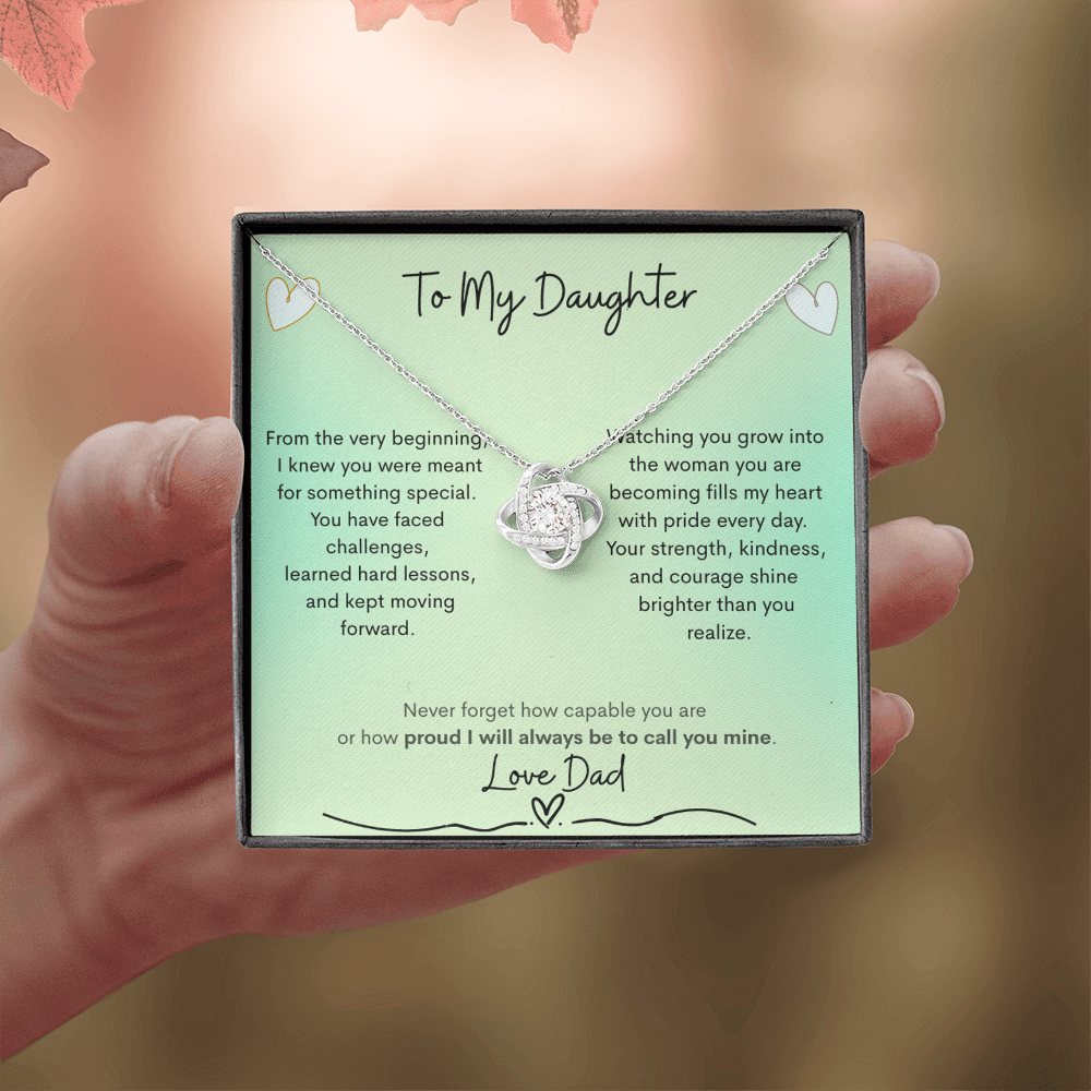 Love Knot Necklace from Dad to Daughter – Capability Gift - Golden Willow Emporium