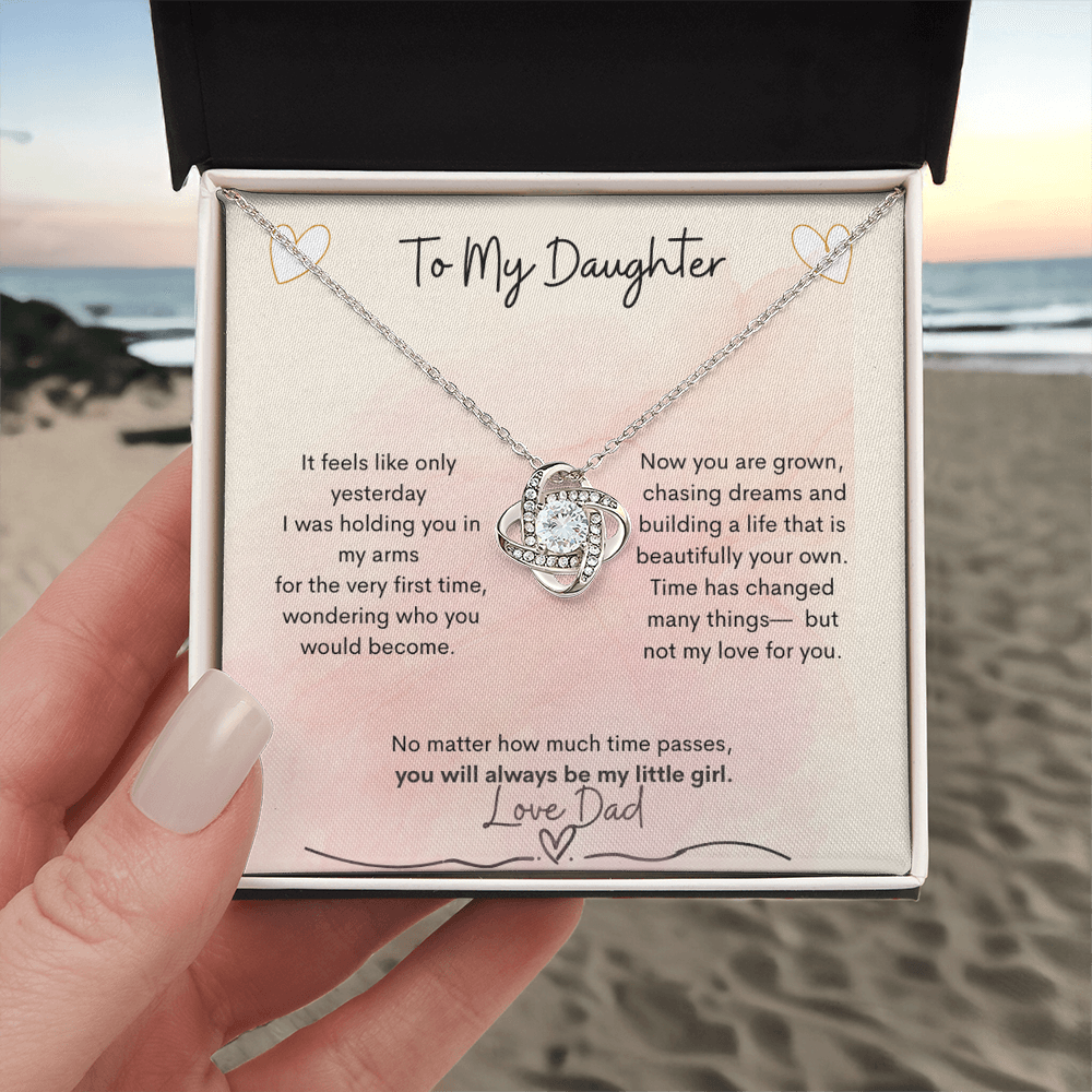 Love Knot Necklace from Dad to Daughter – Heartfelt Gift - Golden Willow Emporium