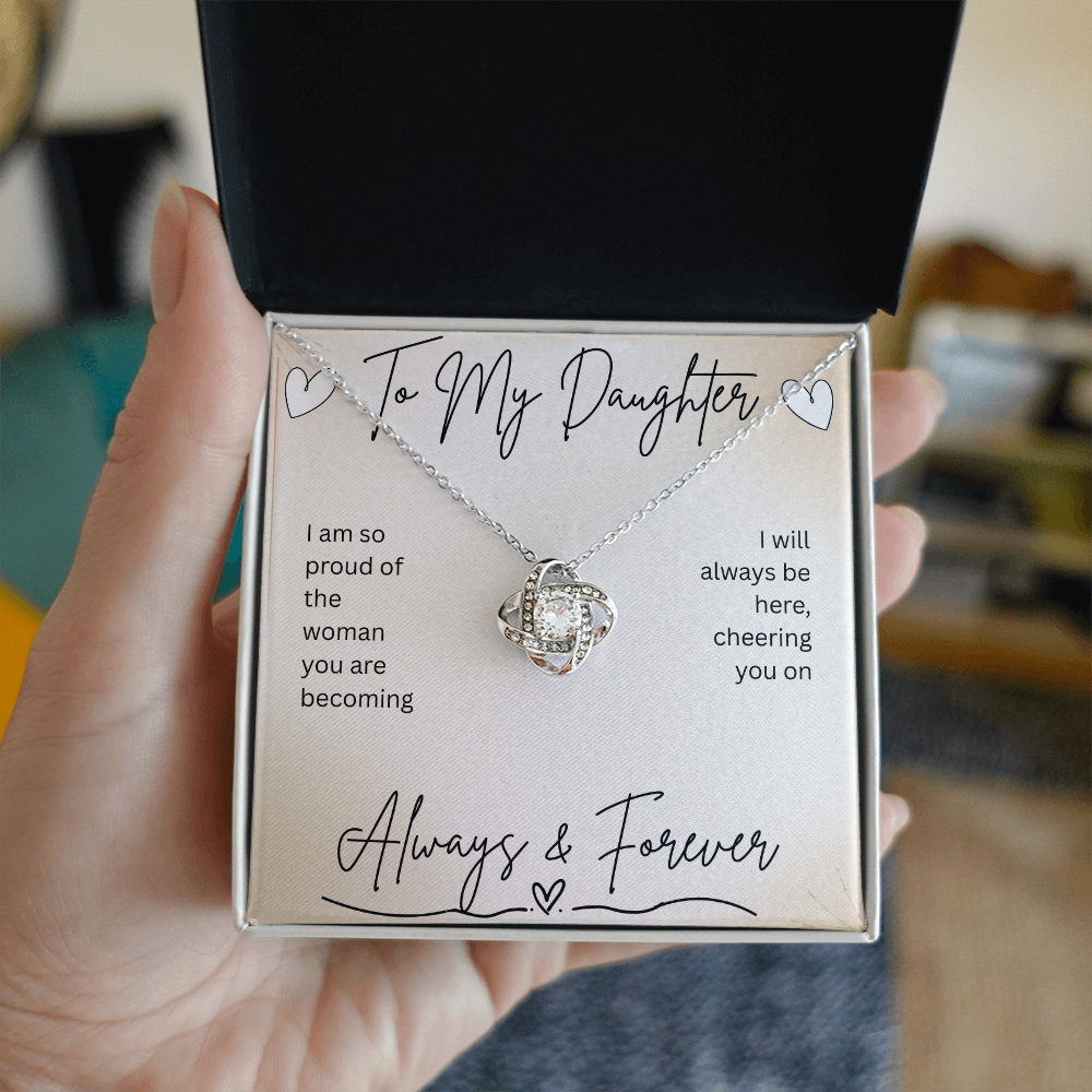 Love Knot Necklace Gift From Dad to Daughter – Golden Willow Emporium