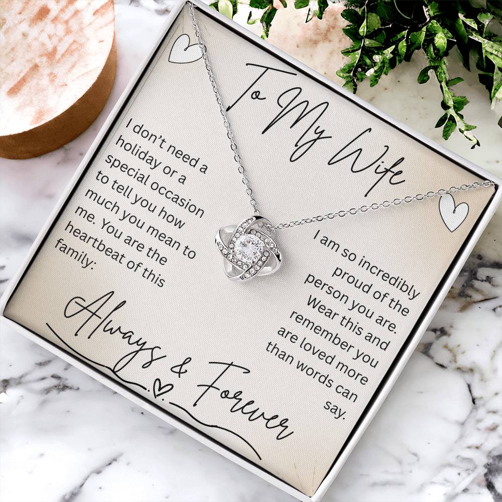 Love Knot Necklace for Wife – Every Day I Choose You Gift From Husband - Golden Willow Emporium