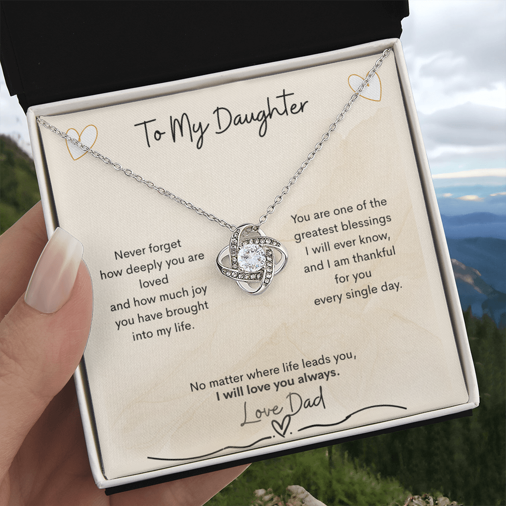 Love Knot Necklace Gift From Dad to Daughter – Golden Willow Emporium