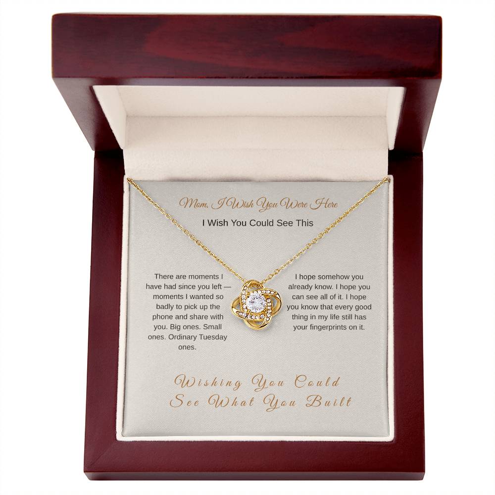 I Wish You Were Here Mom Necklace – Emotional Memorial Gift - Golden Willow Emporium