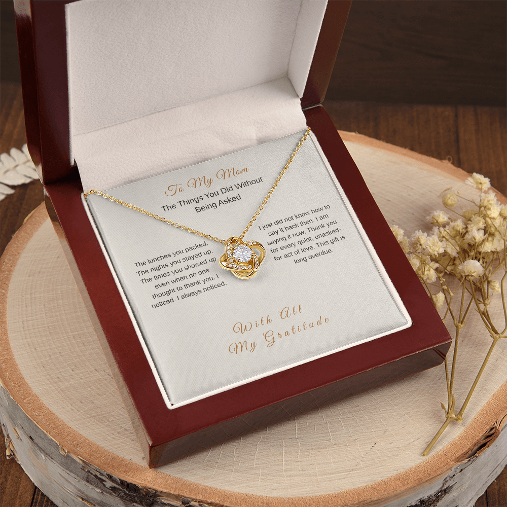 Thank You Necklace for Mom – Deep Gratitude Gift - Golden Willow Emporium