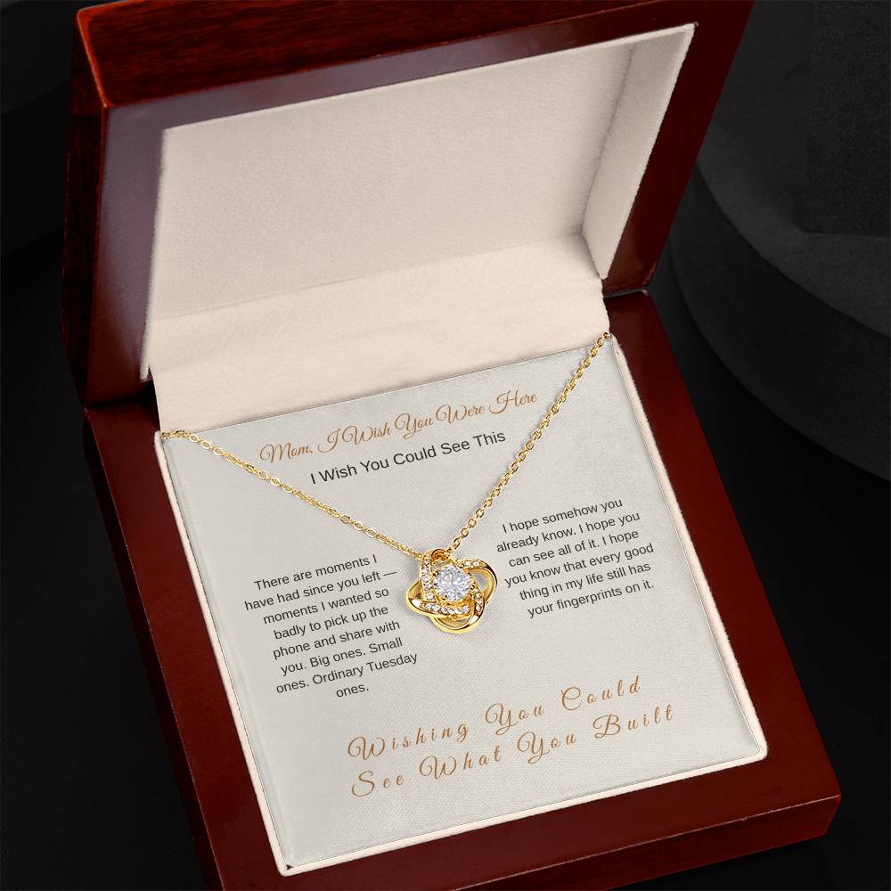 I Wish You Were Here Mom Necklace – Emotional Memorial Gift - Golden Willow Emporium