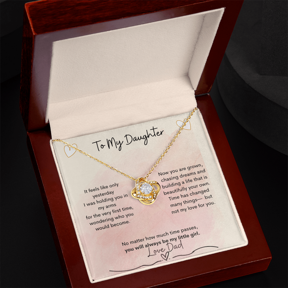 Love Knot Necklace from Dad to Daughter – Heartfelt Gift - Golden Willow Emporium