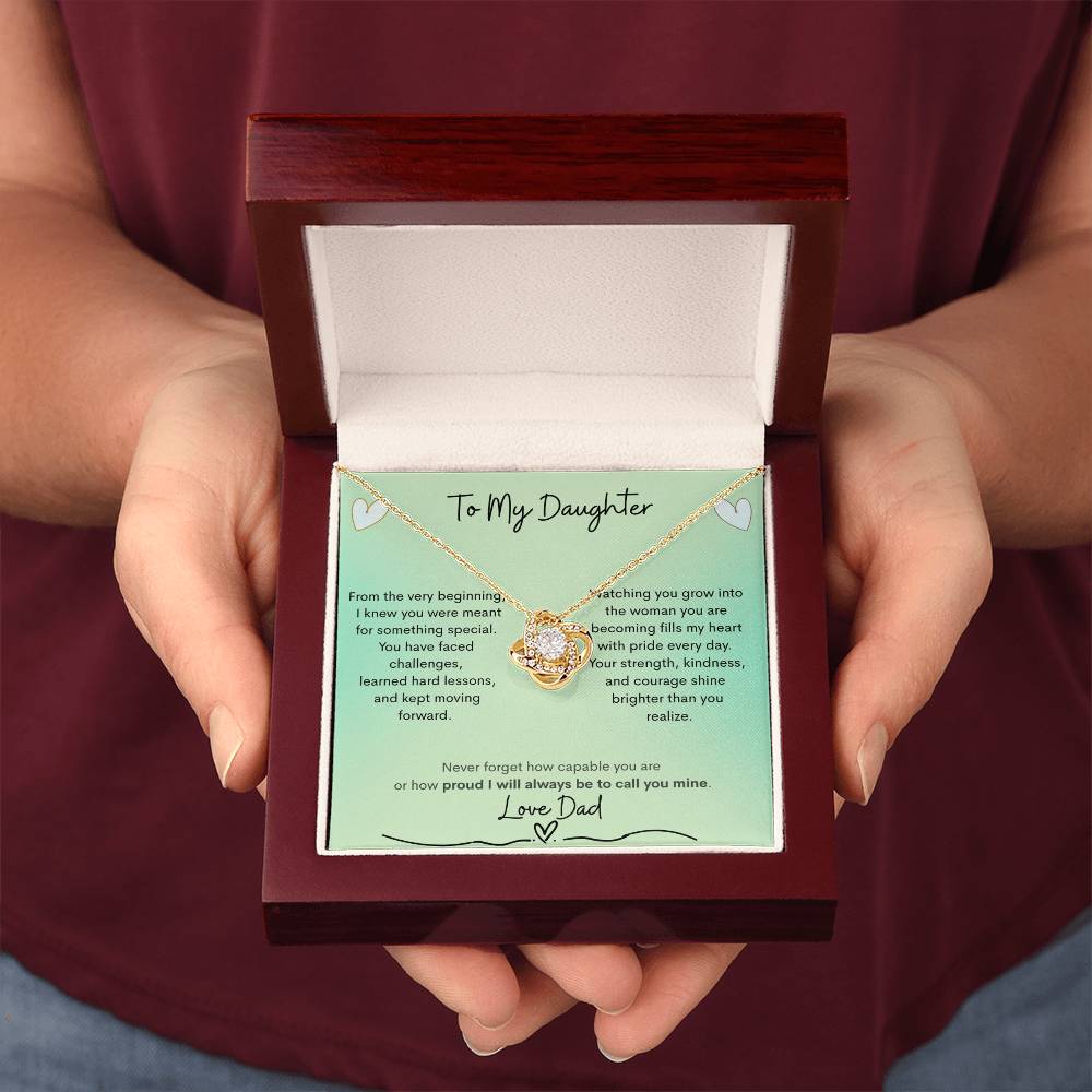 Love Knot Necklace from Dad to Daughter – Capability Gift - Golden Willow Emporium