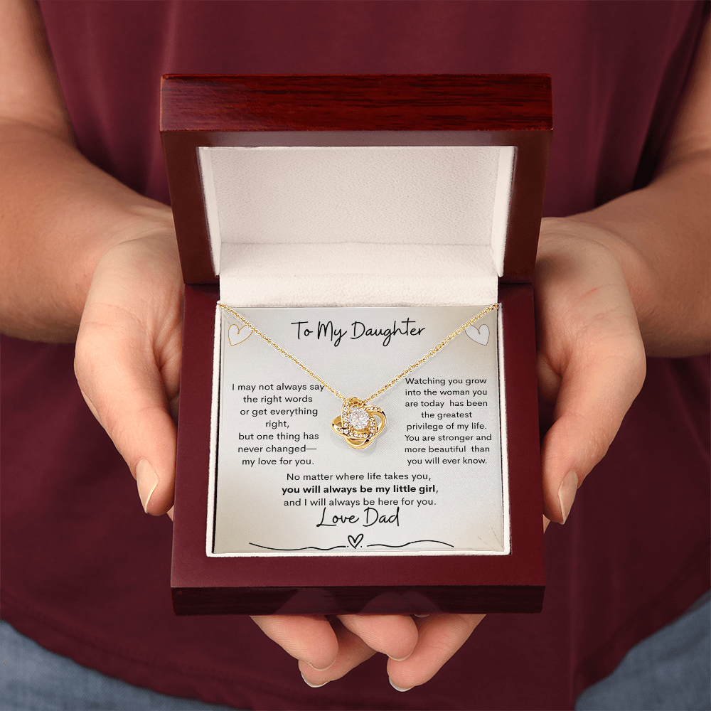 Love Knot Necklace from Dad to Daughter – You Will Always Be My Little Girl - Golden Willow Emporium