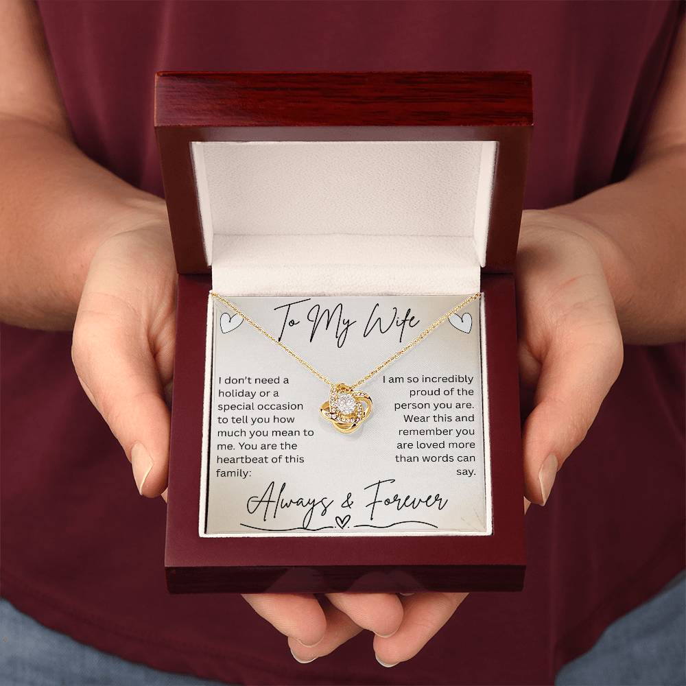 Love Knot Necklace for Wife – Every Day I Choose You Gift From Husband - Golden Willow Emporium