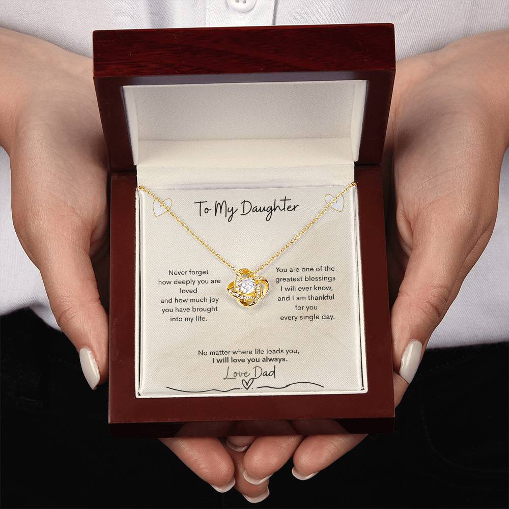 Love Knot Necklace Gift From Dad to Daughter – Golden Willow Emporium