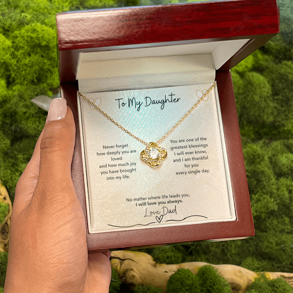 Love Knot Necklace Gift From Dad to Daughter – Golden Willow Emporium
