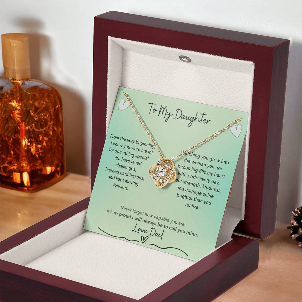 Love Knot Necklace from Dad to Daughter – Capability Gift - Golden Willow Emporium