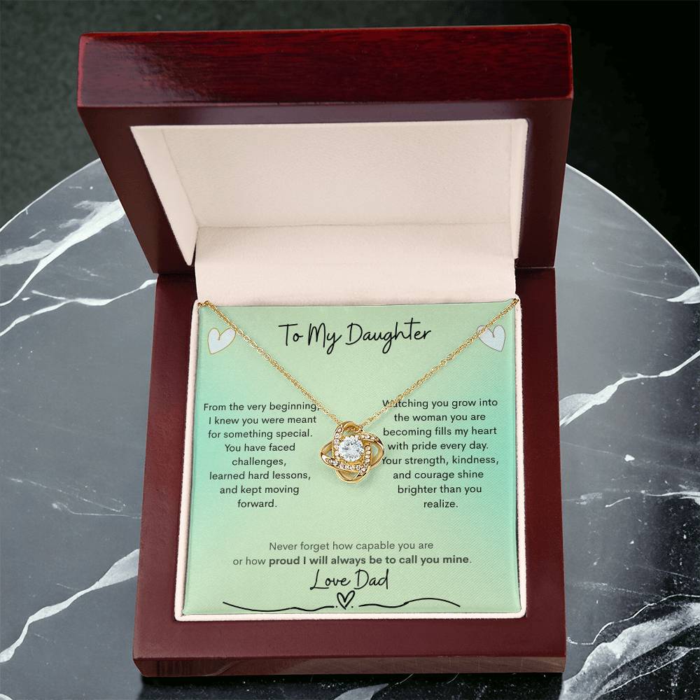 Love Knot Necklace from Dad to Daughter – Capability Gift - Golden Willow Emporium