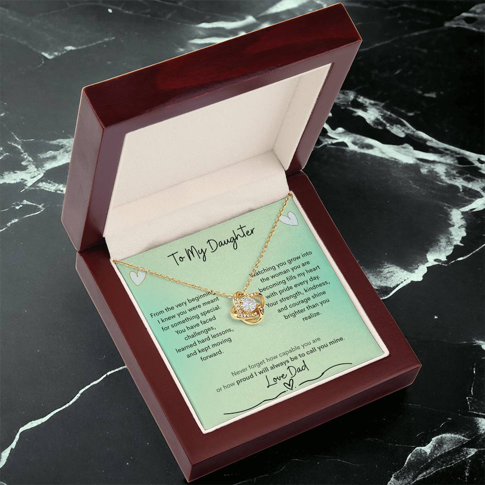 Love Knot Necklace from Dad to Daughter – Capability Gift - Golden Willow Emporium