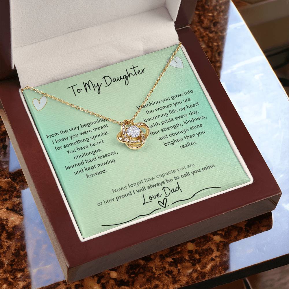 Love Knot Necklace from Dad to Daughter – Capability Gift - Golden Willow Emporium