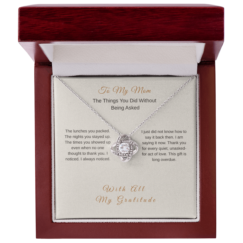 Thank You Necklace for Mom – Deep Gratitude Gift - Golden Willow Emporium