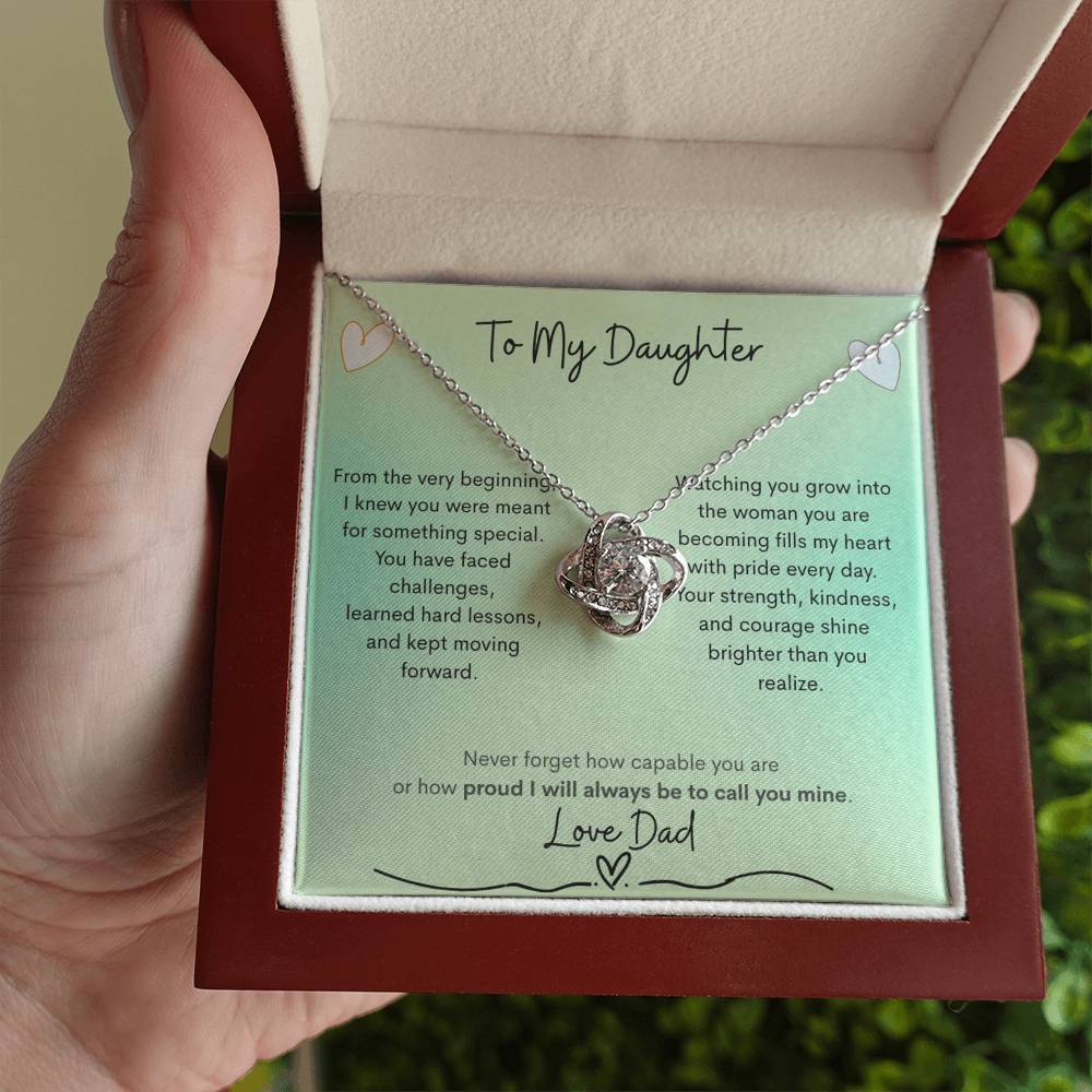 Love Knot Necklace from Dad to Daughter – Capability Gift - Golden Willow Emporium