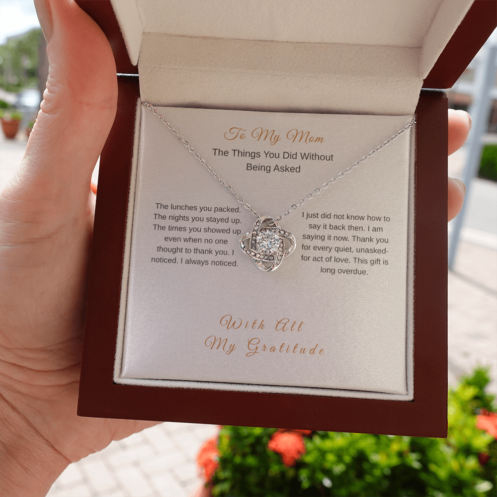Thank You Necklace for Mom – Deep Gratitude Gift - Golden Willow Emporium