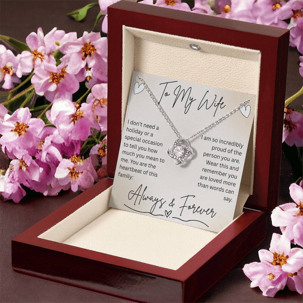 Love Knot Necklace for Wife – Every Day I Choose You Gift From Husband - Golden Willow Emporium