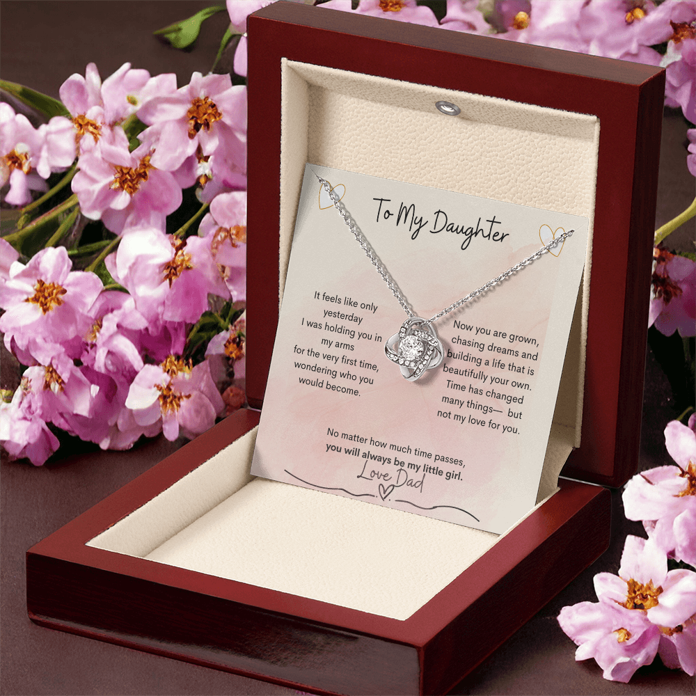 Love Knot Necklace from Dad to Daughter – Heartfelt Gift - Golden Willow Emporium