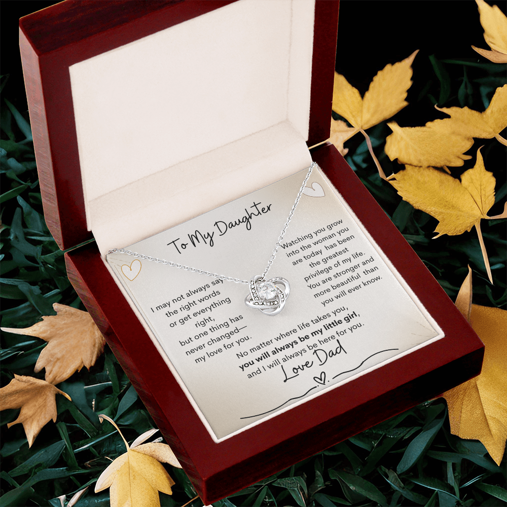 Love Knot Necklace from Dad to Daughter – You Will Always Be My Little Girl - Golden Willow Emporium
