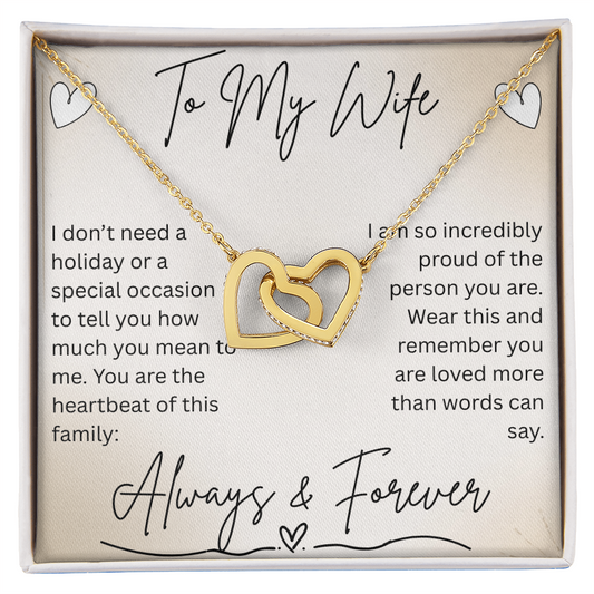 Interlocking Hearts Necklace - Wife