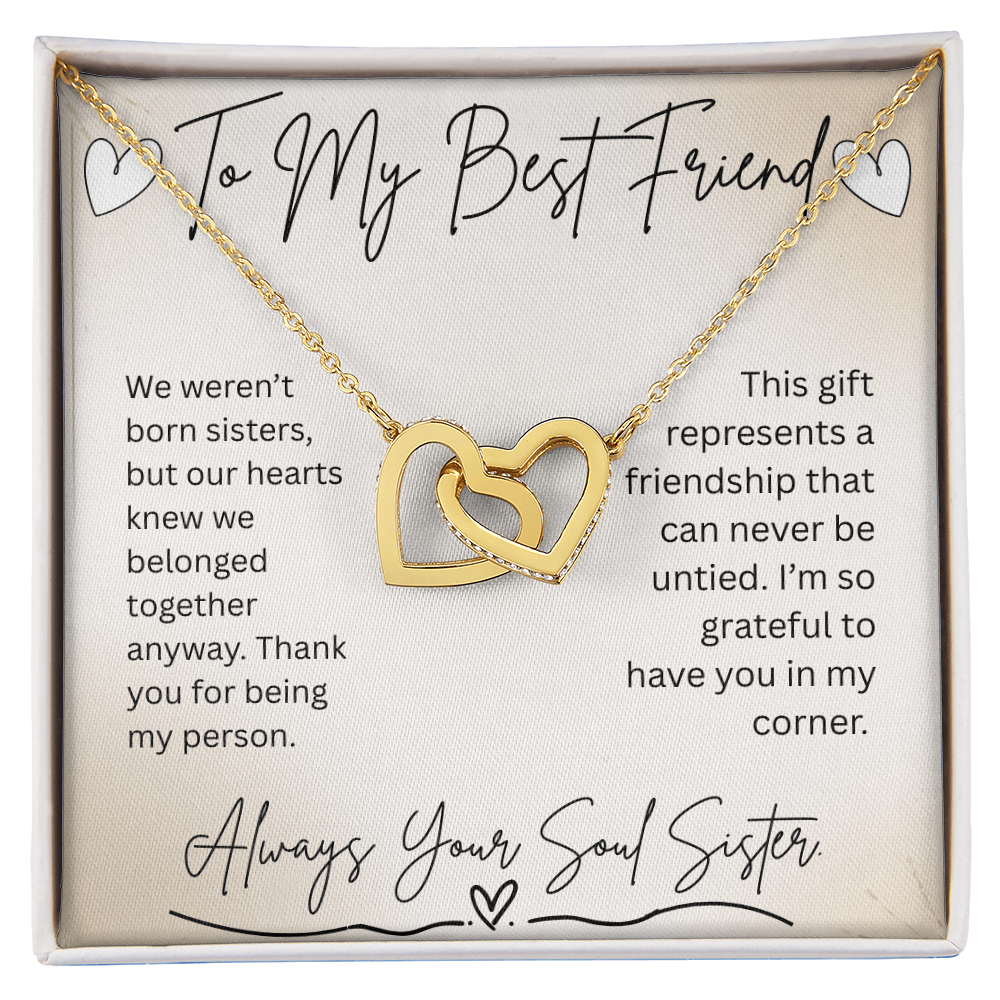 Interlocking Hearts Friendship Necklace – Best Friend Gift - Golden Willow Emporium