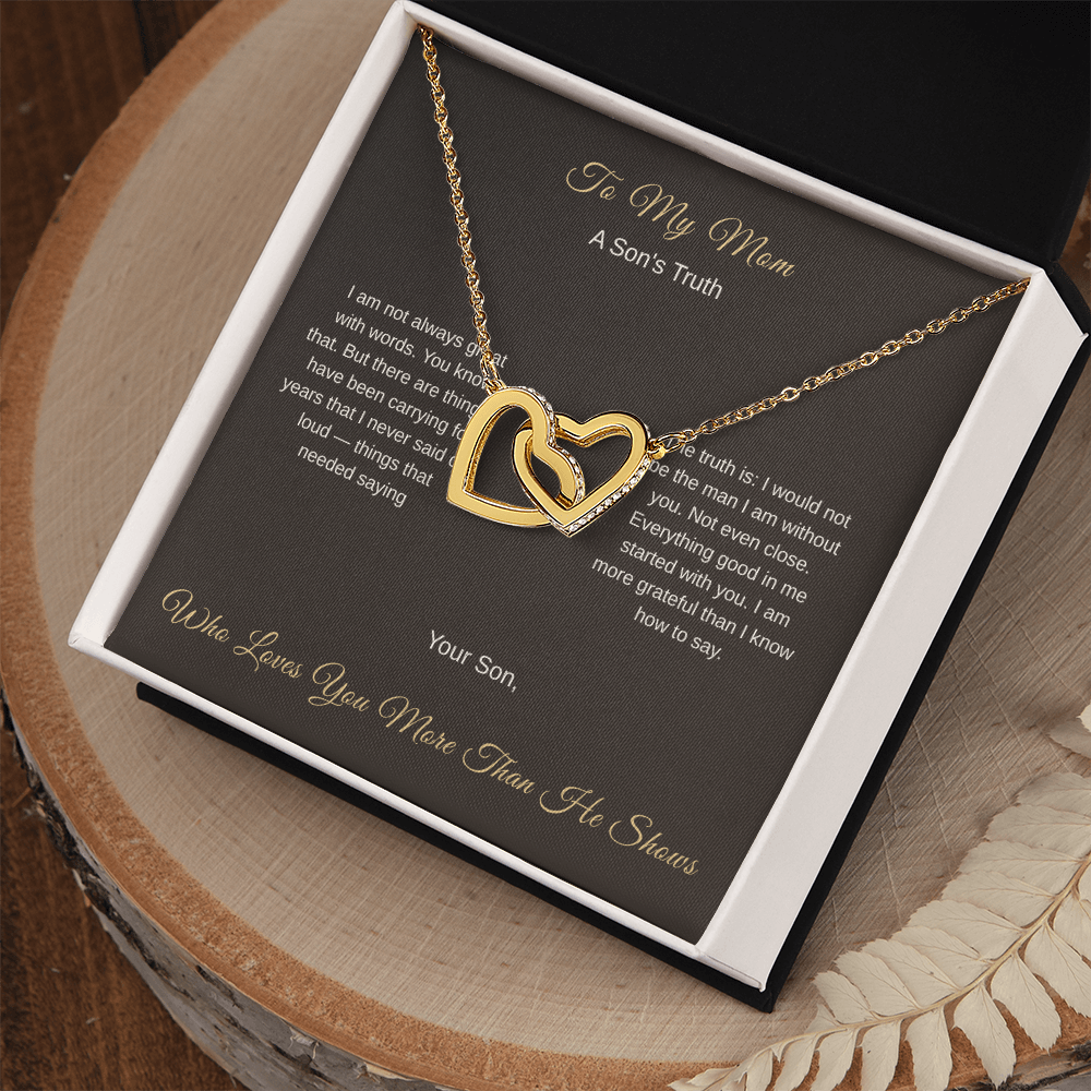 Son's Interlocking Hearts Necklace – Heartfelt Gift for Mom - Golden Willow Emporium